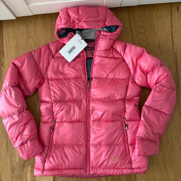 Stio Jackets & Blazers - Stio Women's Hometown Down Hooded Jacket in Prickly Rose Pink Size Small NWT!